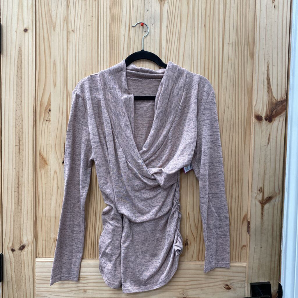 WOMENS LT PINK LS MATERNITY TOP