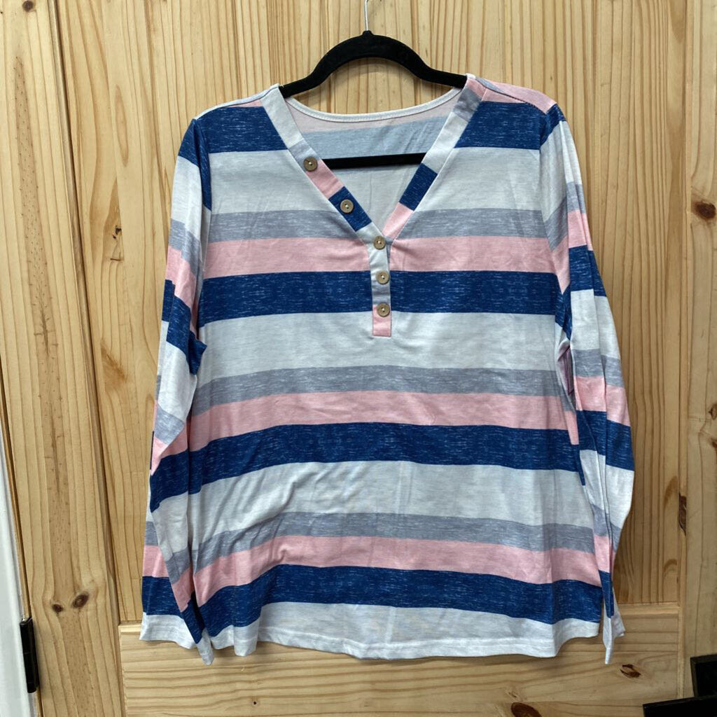 WOMENS MATERNITY SHIRT PINK/BLUE/GREY