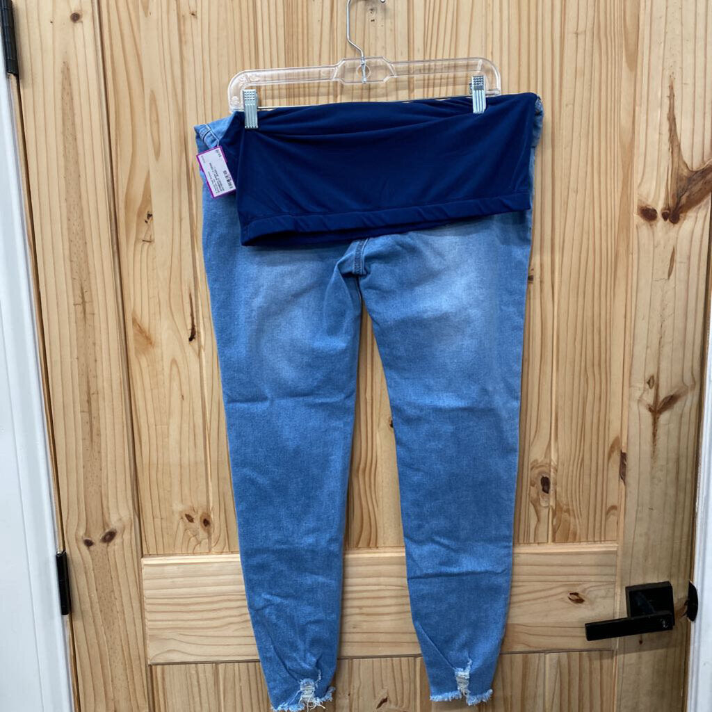 WOMENS SHEIN LT DENIM MATERNITY JEANS L