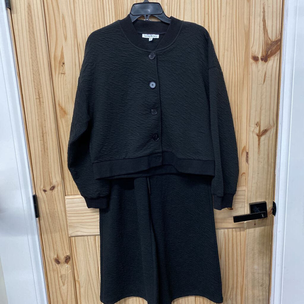 WOMENS SEE AND BE SEEN 2PC SET BLK M