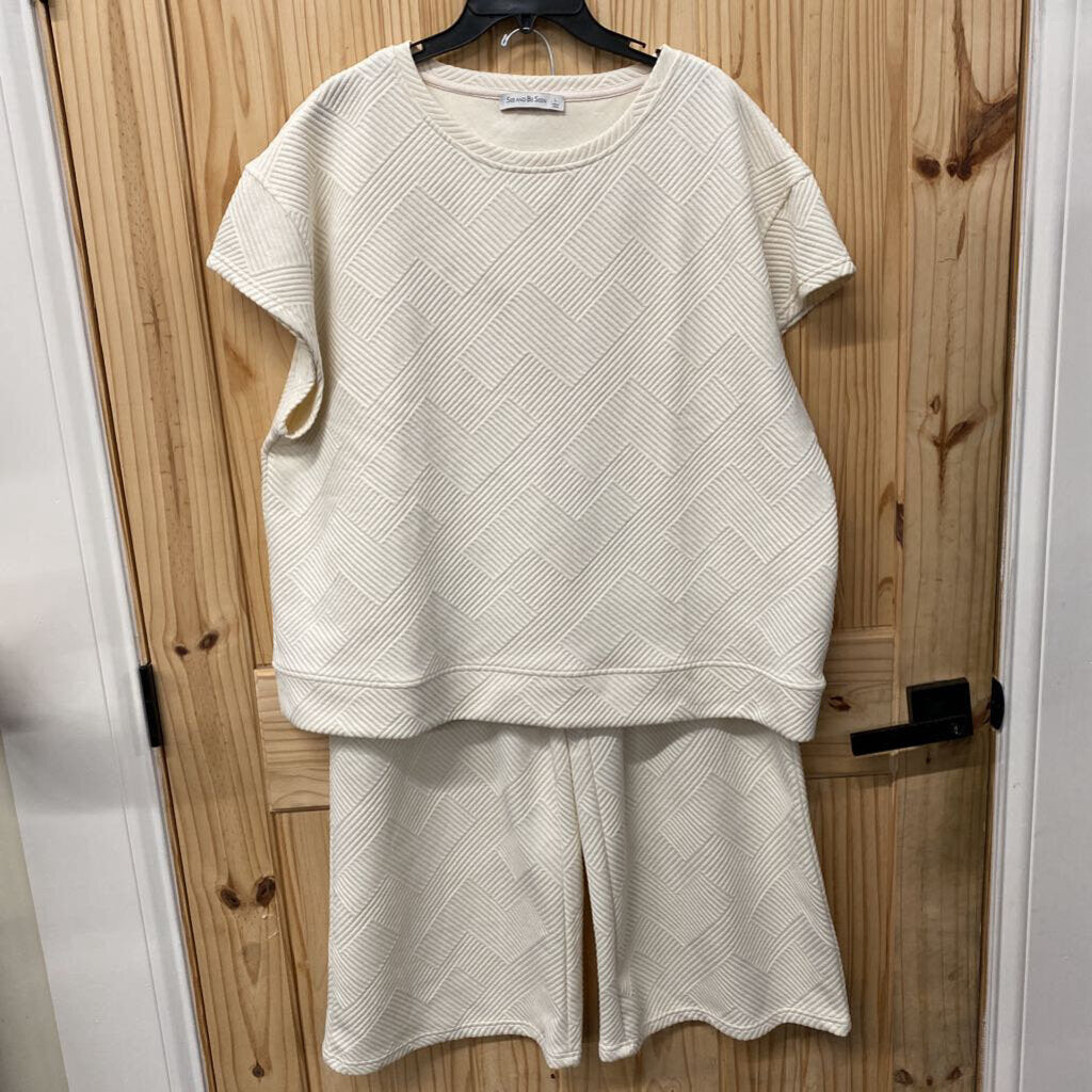 WOMENS SEE AND BE SEEN 2PC SET IVORY L