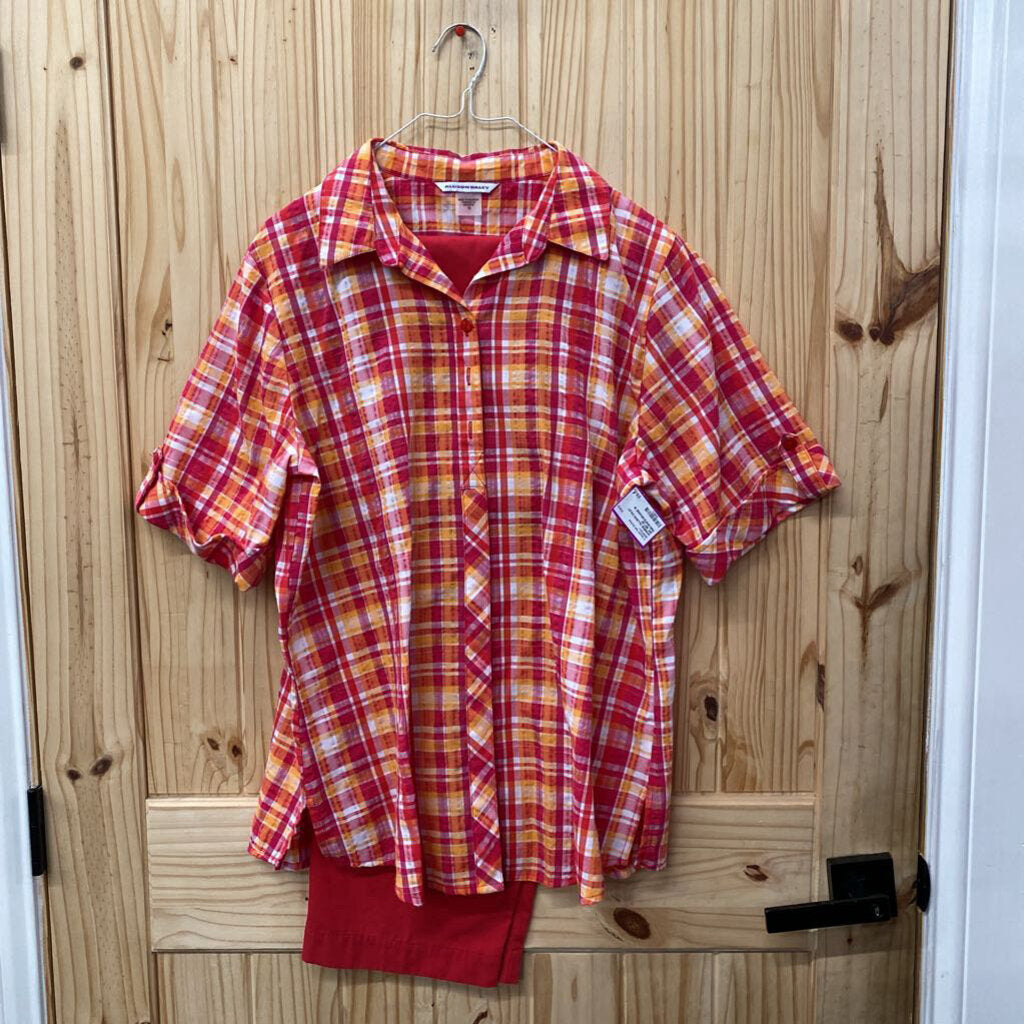 WOMENS ALLISON DALEY 2PC SET DK PINK/WHITE/ORANGE 16