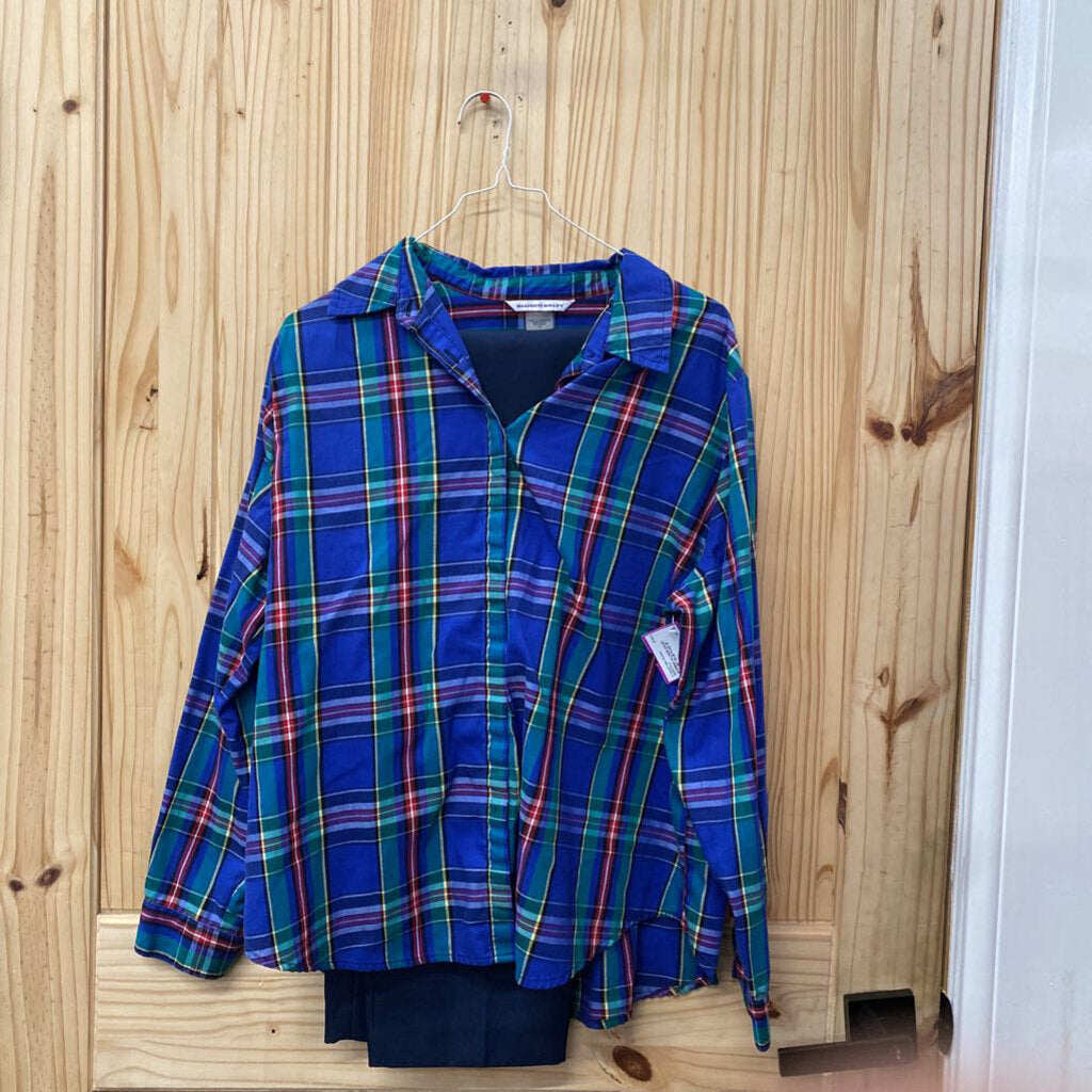 WOMENS ALLISON DALEY 2PC SET BLUE PLAID 18