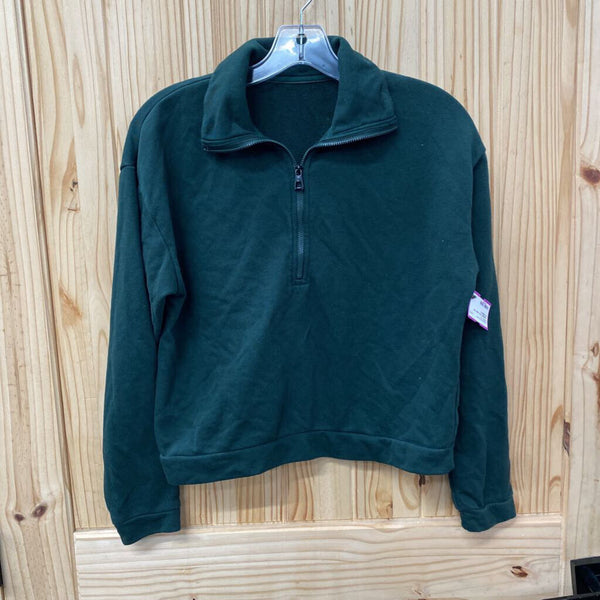 WOMENS ZYIA CROP TOP DK GREEN S