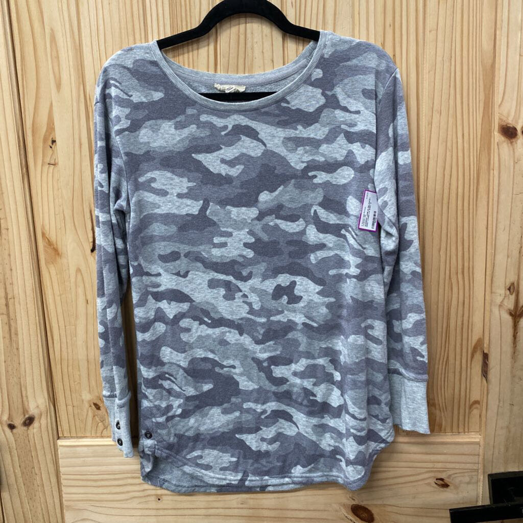 WOMENS JANE & DELANCEY GREY CAMO LS SHIRT S