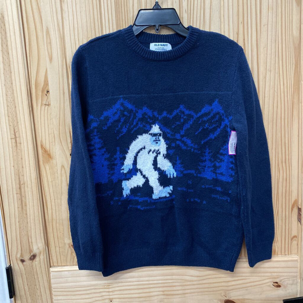 BOYS OLD NAVY NAVY BLUE SWEATER W/SASQUASH XL 14/16