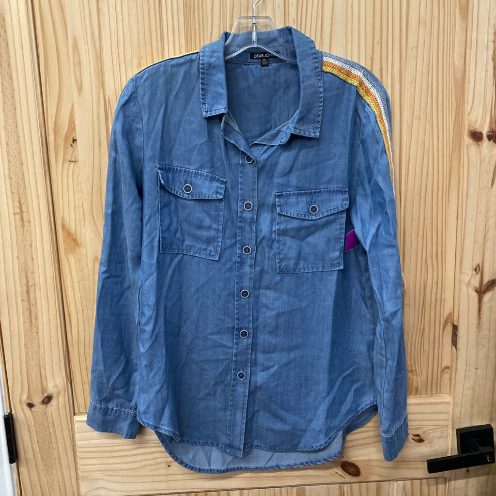 WOMENS DEAR JOHN LS DENIM SHIRT XS