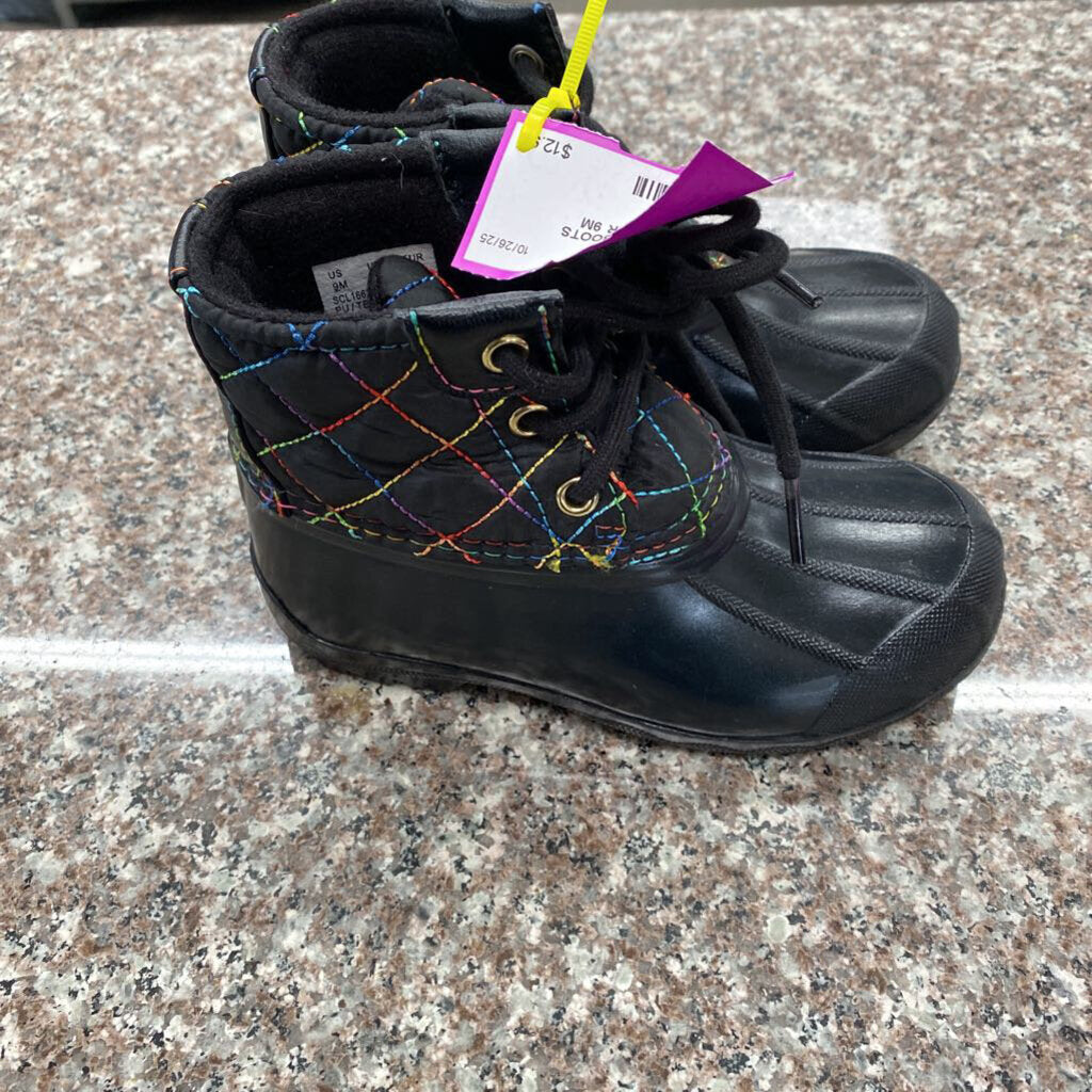 GIRLS SPERRYS BOOTS BLK/MULTI COLOR 9M