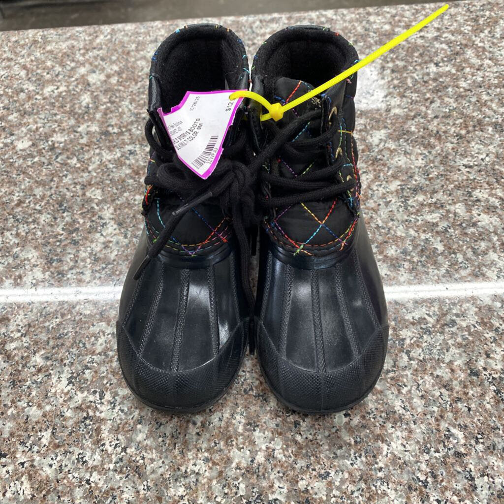 GIRLS SPERRYS BOOTS BLK/MULTI COLOR 9M