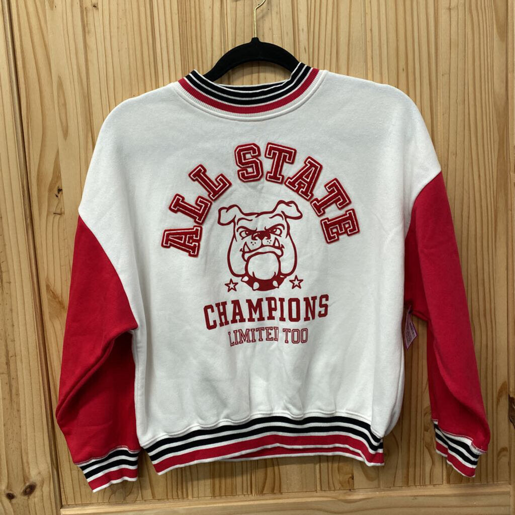 GIRLS LIMITED TOO SWEATSHIRT RED/WHITE ALLSTATE CHAMPIONS M 10