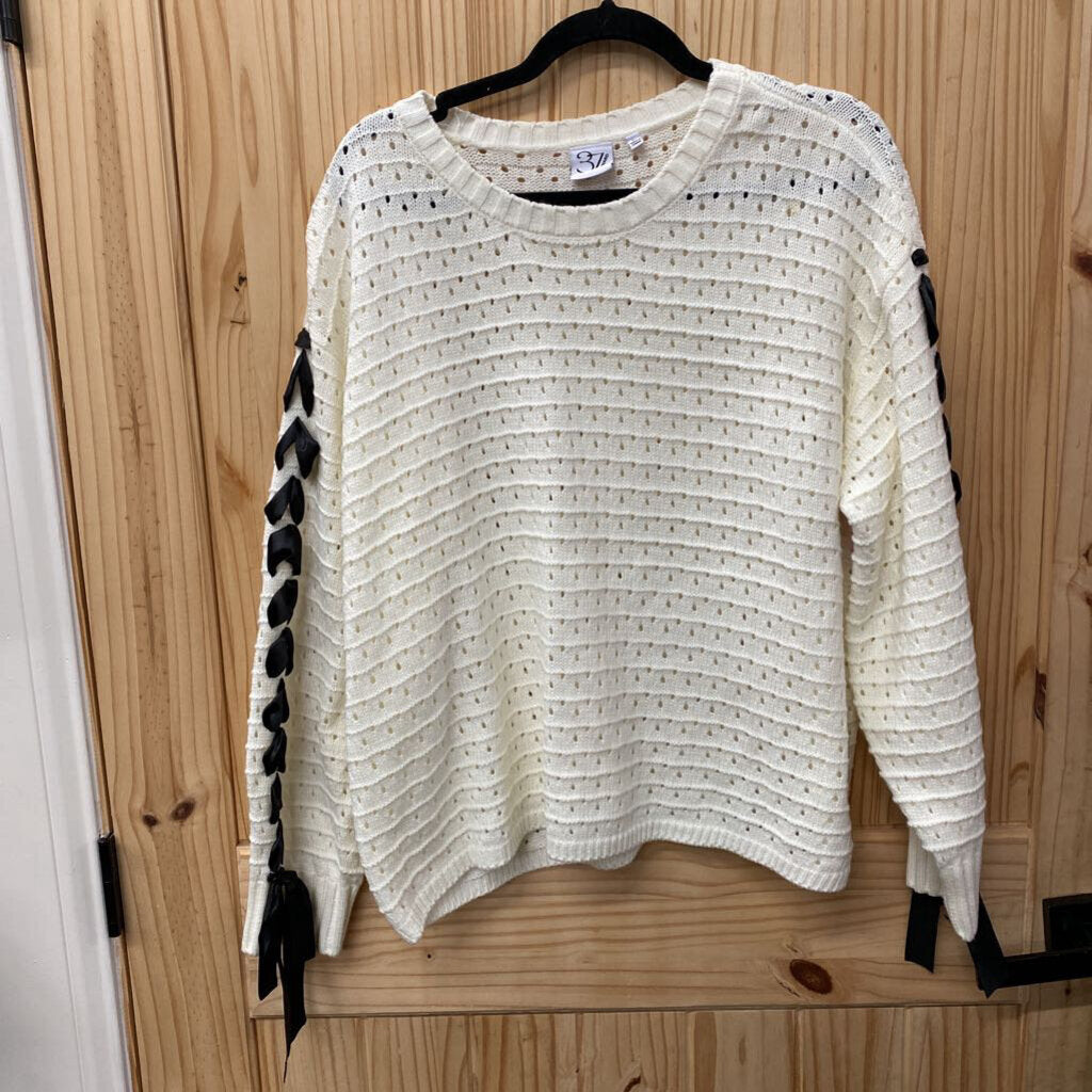 WOMENS 37 ORCHARD SWEATER WHITE/BLK L