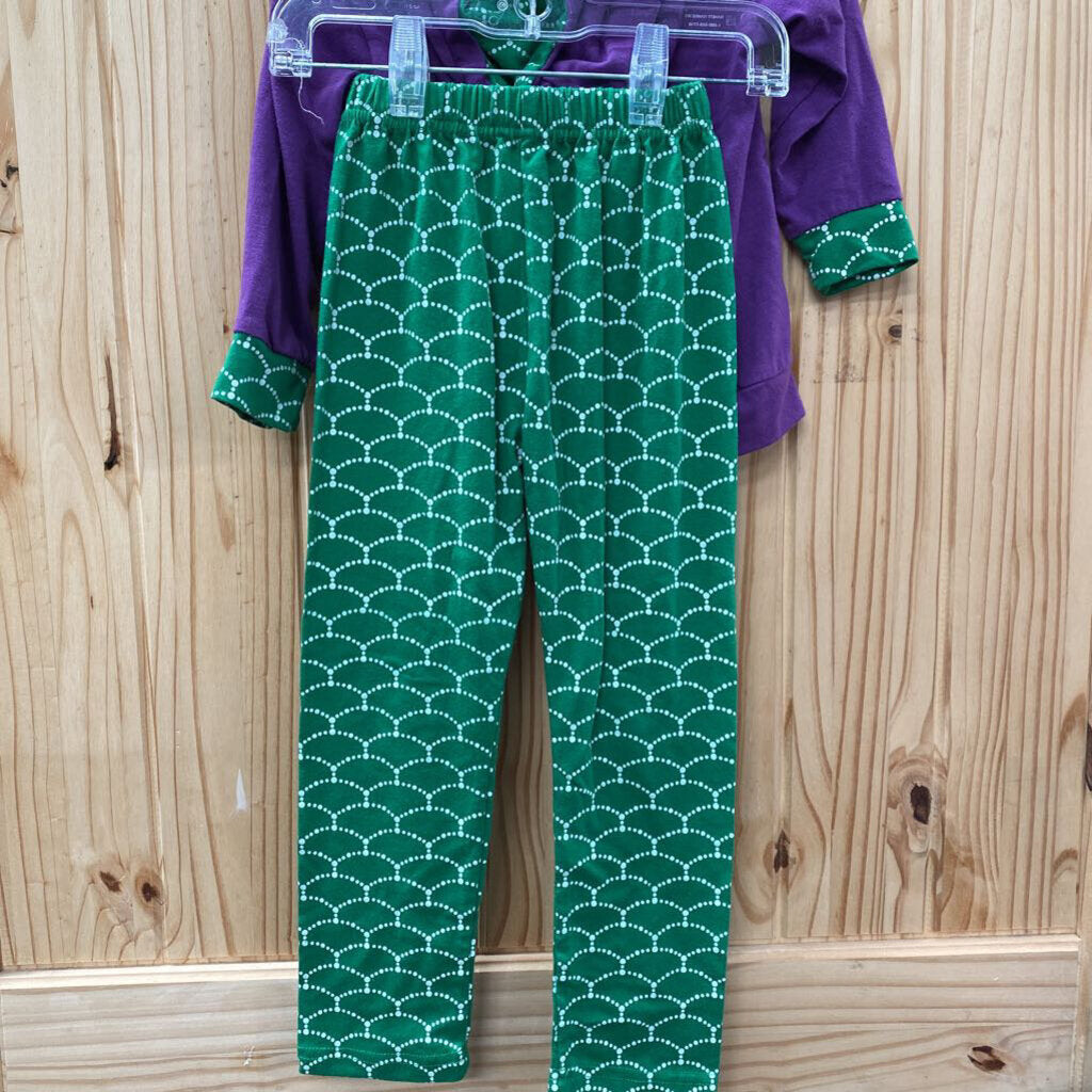 GIRLS 2PC SET MERMAID KISSES AND STARFISH PURPLE/GREEN 80