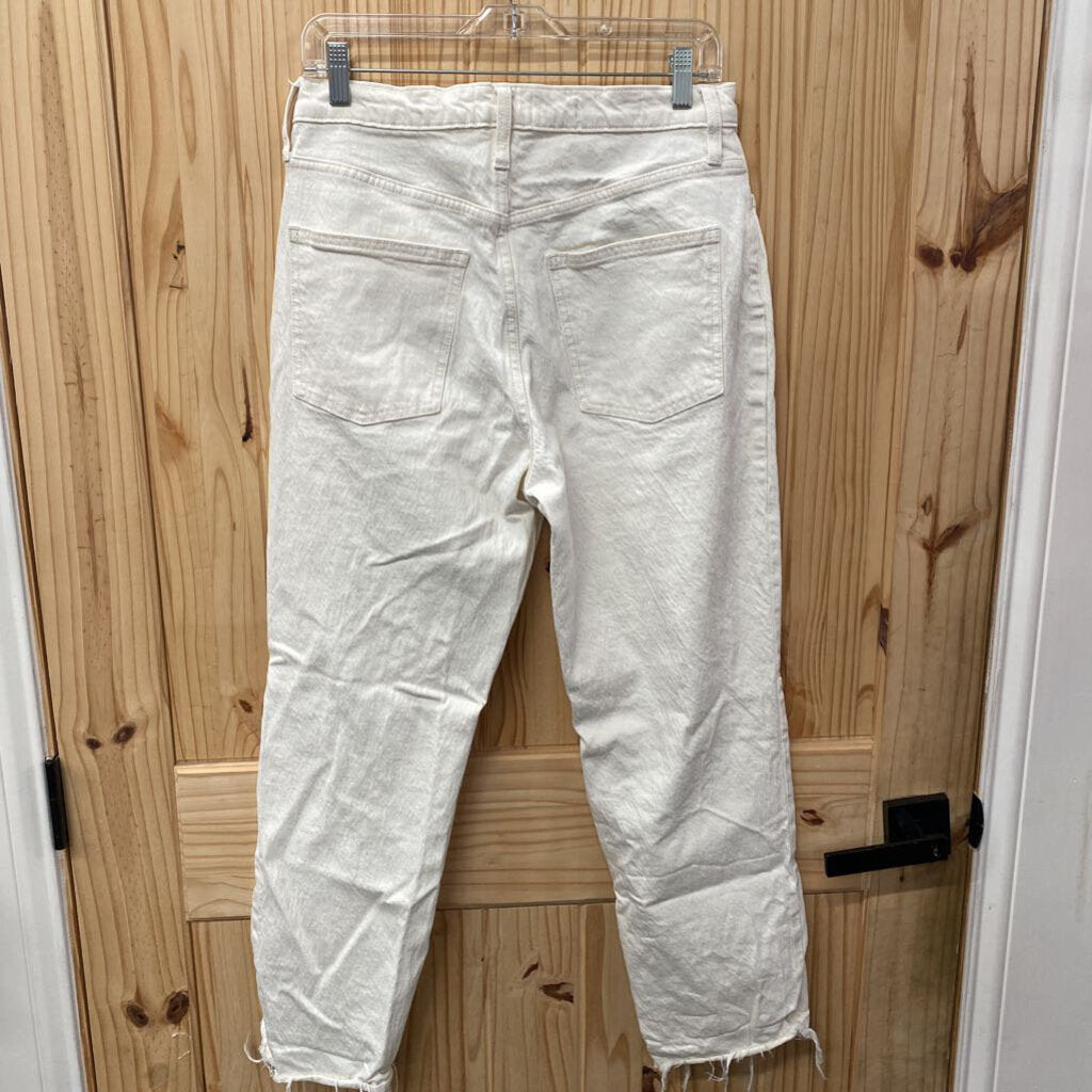 WOMENS UNOVERSAL THREAD LT IVORY DIST. JEANS 8R