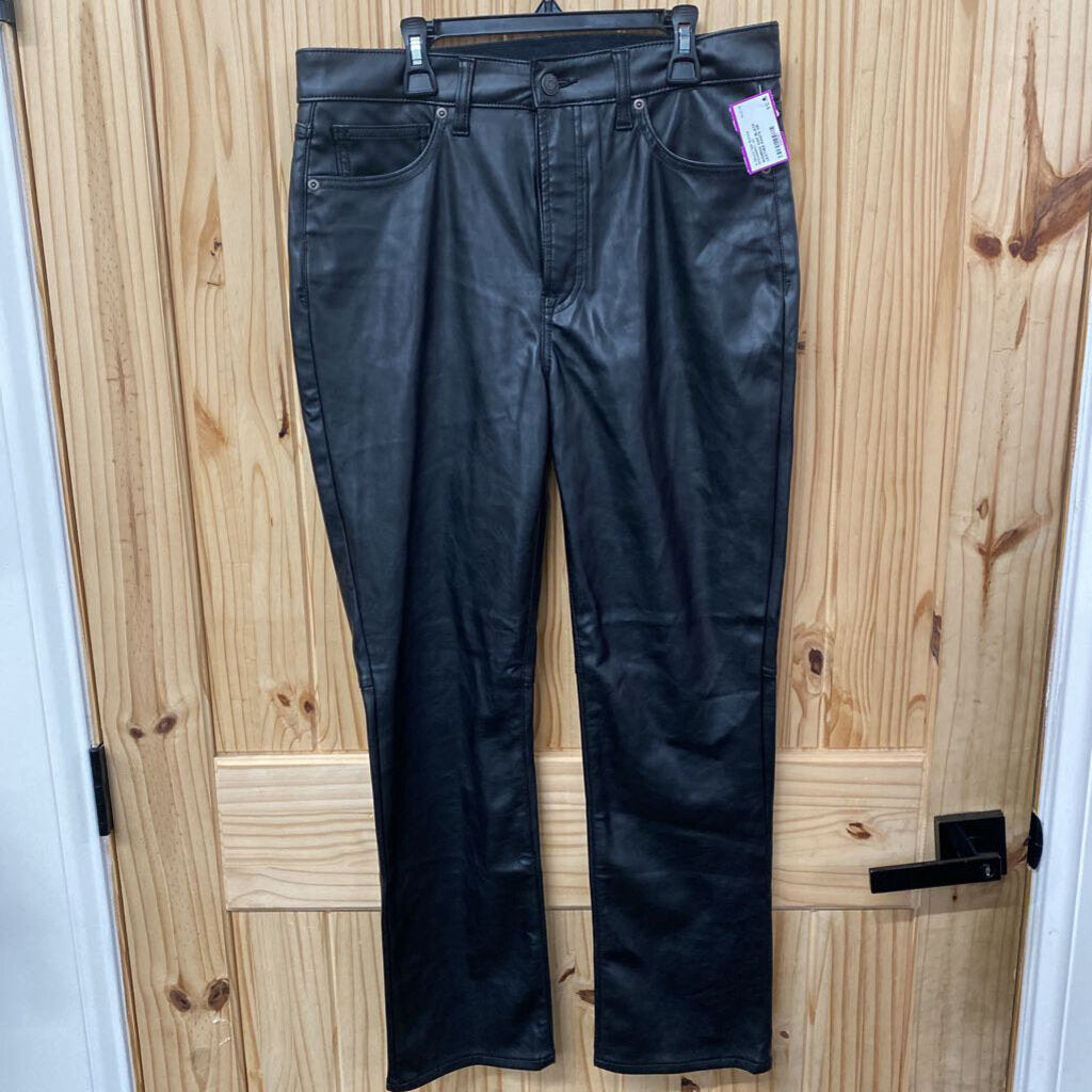 WOMENS GAP BLACK LEATHER PANTS 10R