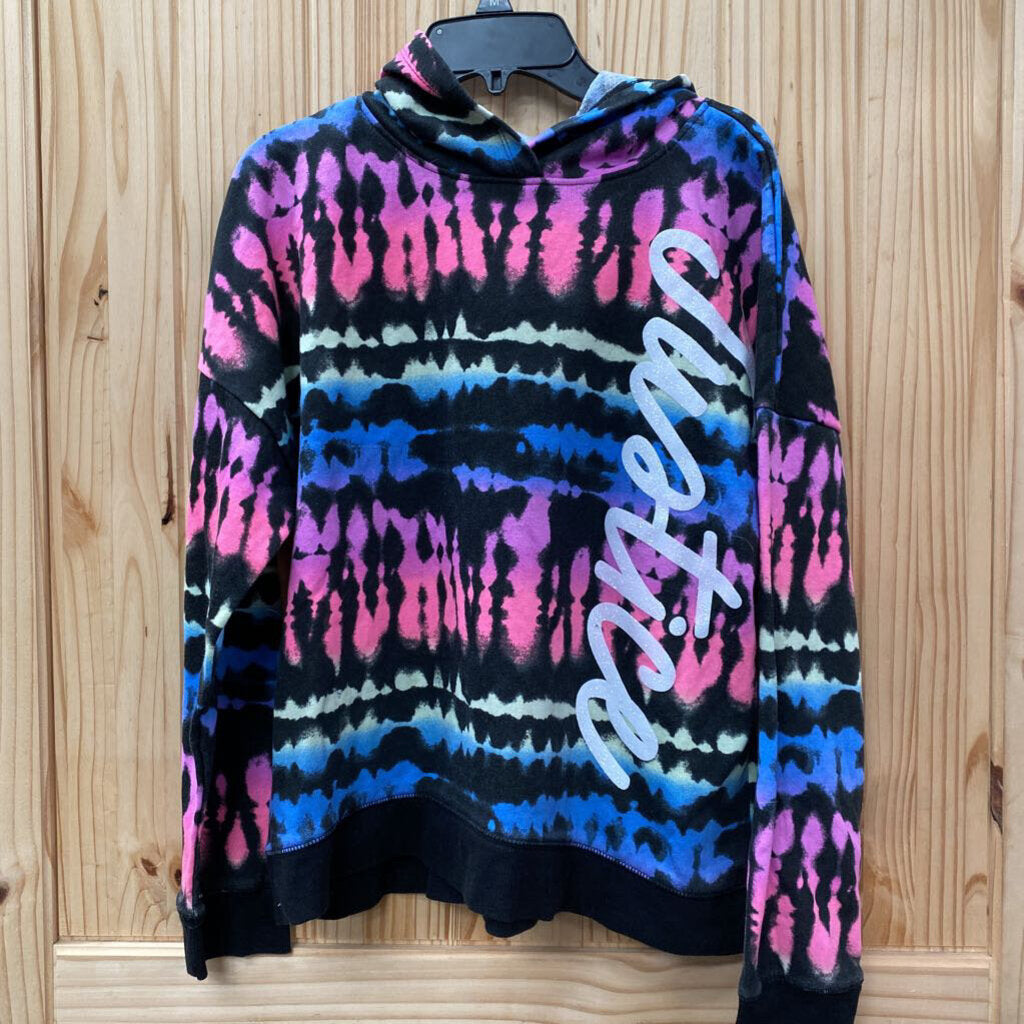 GIRLS JUSTICE BLK/MULTI COLOR HOODIE XL 16/18