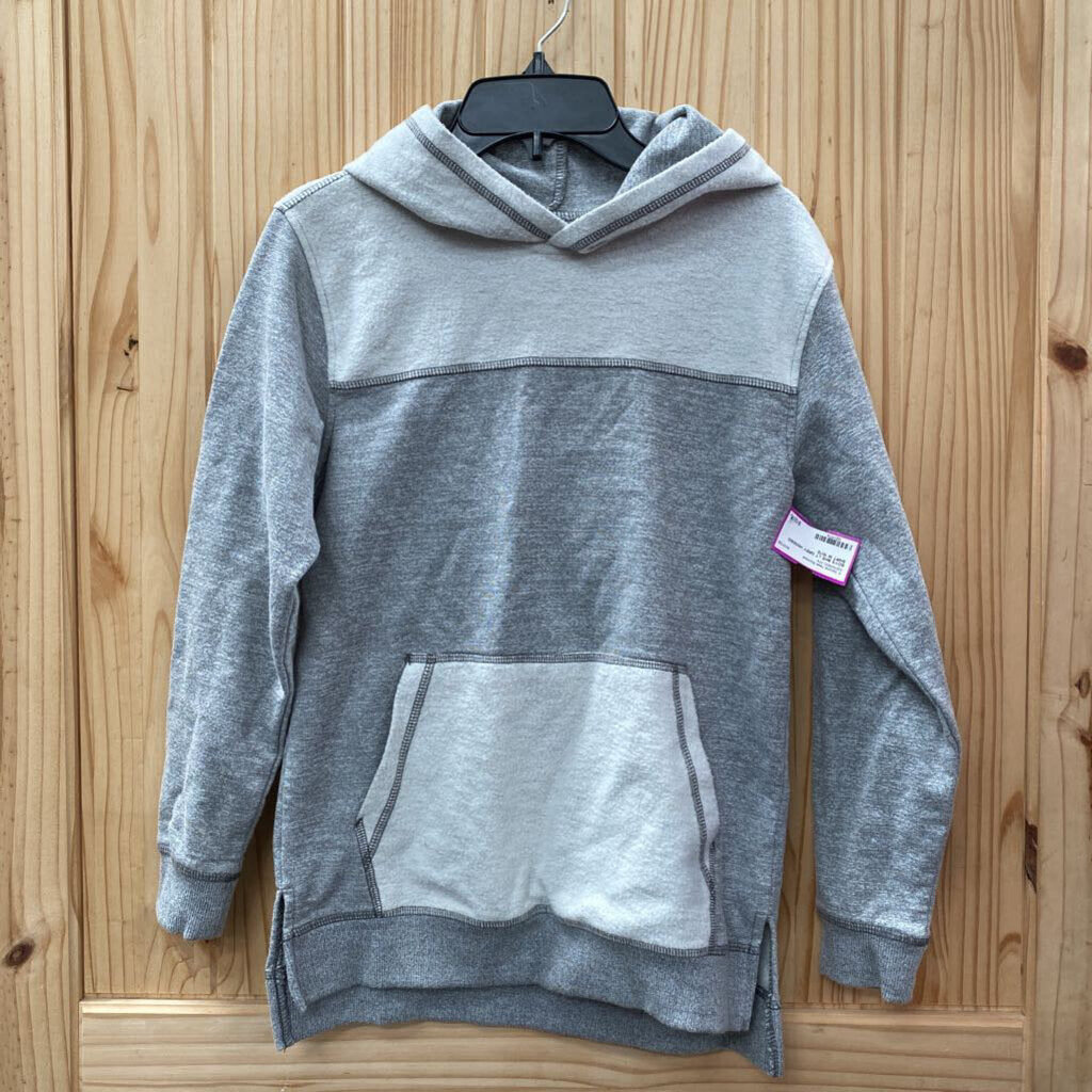 BOYS BKE LT GREY HOODED SHIRT M 10/12