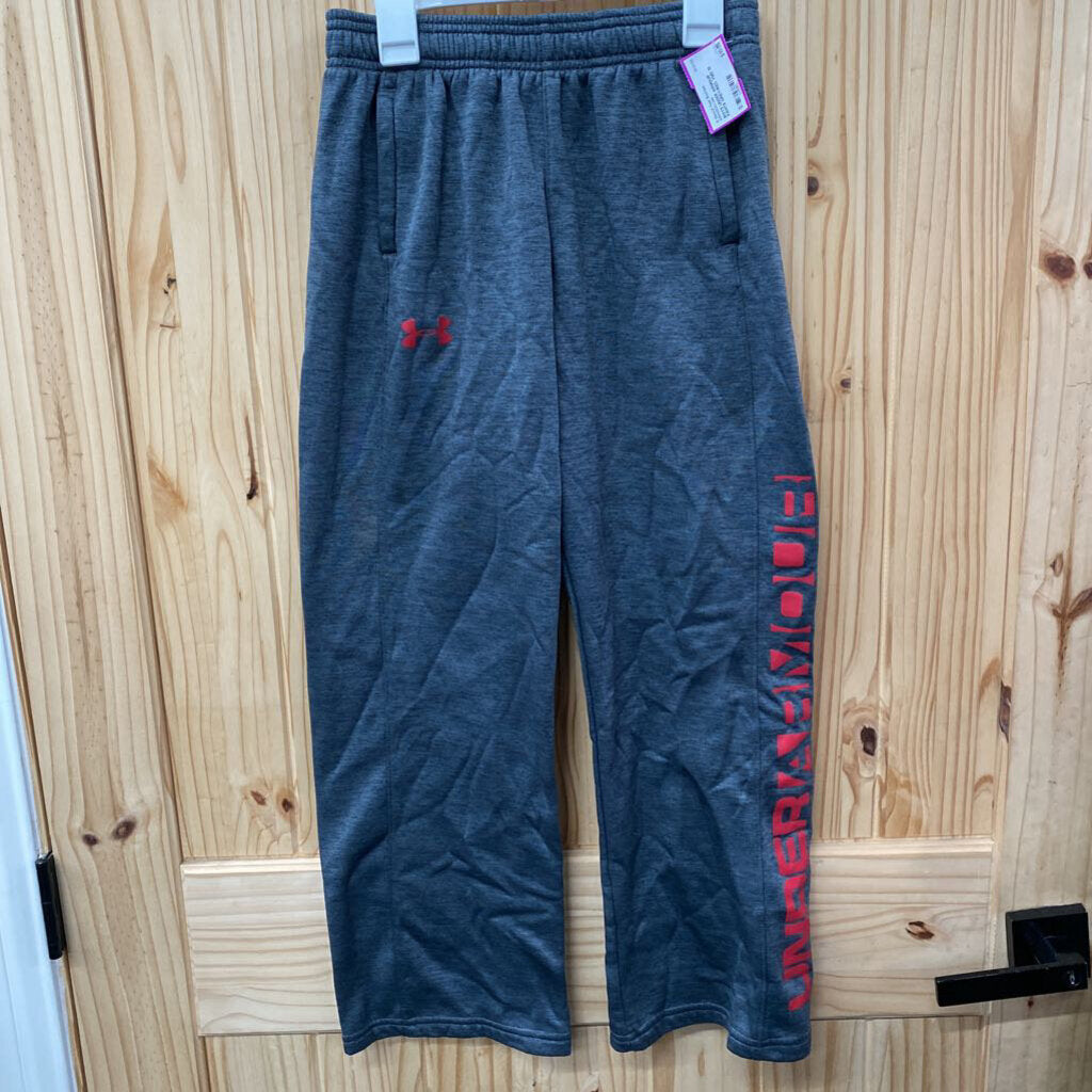 BOYS UNDER ARMOUR PANTS GREY/RED YMD 10