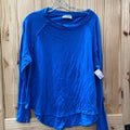 WOMENS ZENANA LS BLUE SHIRT L