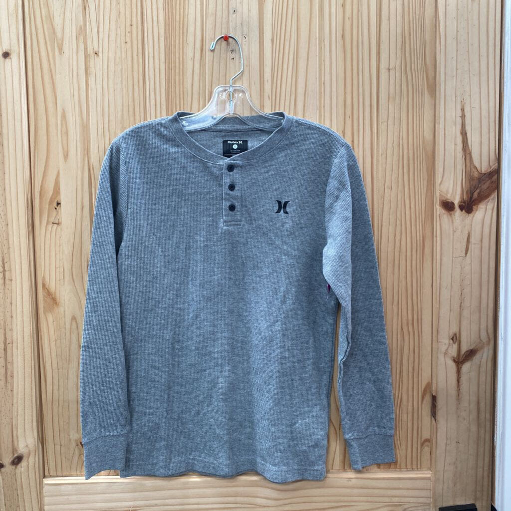 BOYS HURLEY LS GREY SHIRT L 12