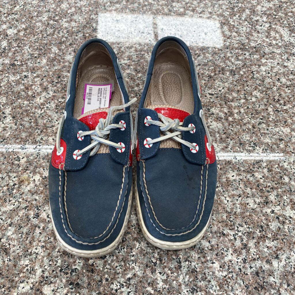 WOMENS SPERRY SHOES RED/BLUE 6.5