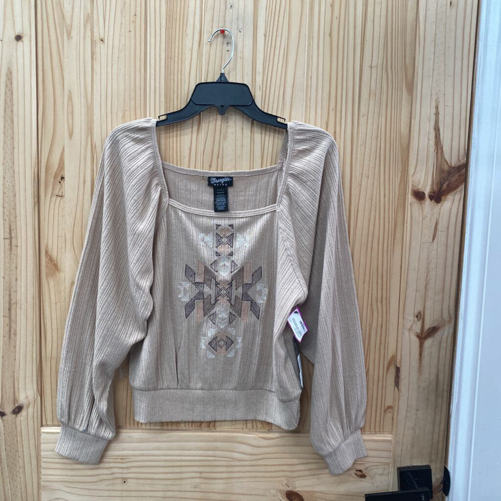 WOMENS WRANGLER RETRO CASUAL TOP TAUPE M NWT