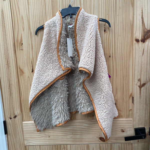 WOMENS WANNA THIS BEIGE FUR VEST S NWT