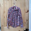 RED RIVER LS PLAID SNAP UP SHIRT RED/WHITE/BLK XL
