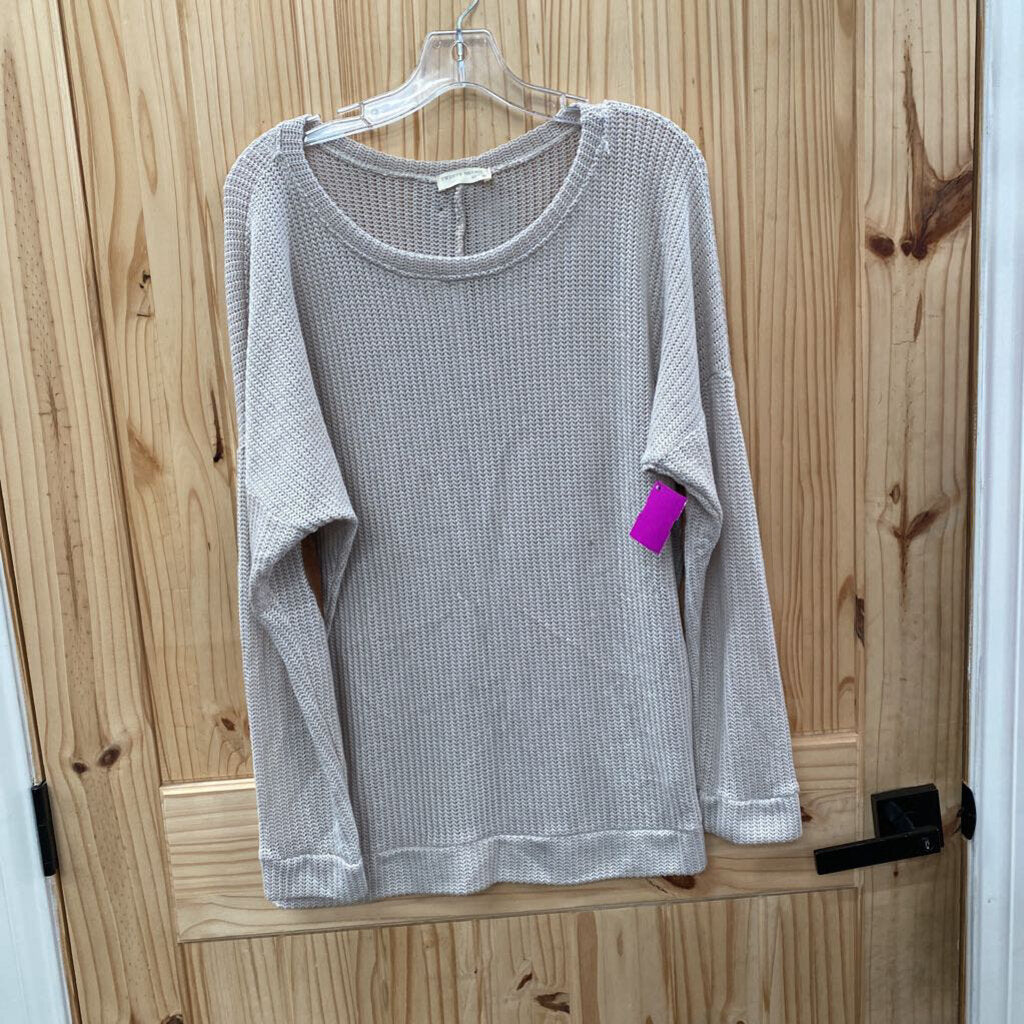 WOMENS TWENTY SECOND BEIGE CASUAL LS SHIRT L NWT