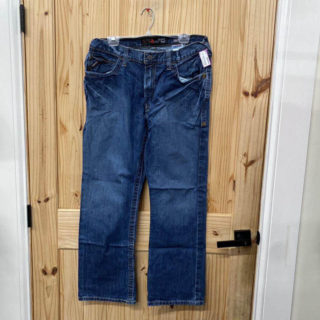 MENS ARIAT FR WORK JEANS RELAXED BOOT 34X30