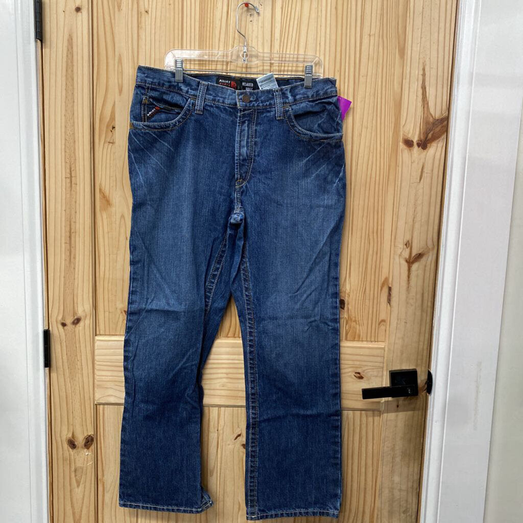 MENS ARIAT FR WORK JEANS RELAXED BOOT 34X30