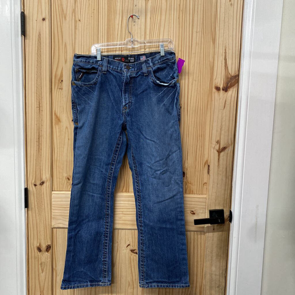 MENS ARIAT FR WORK JEANS RELAXED BOOT 34X30