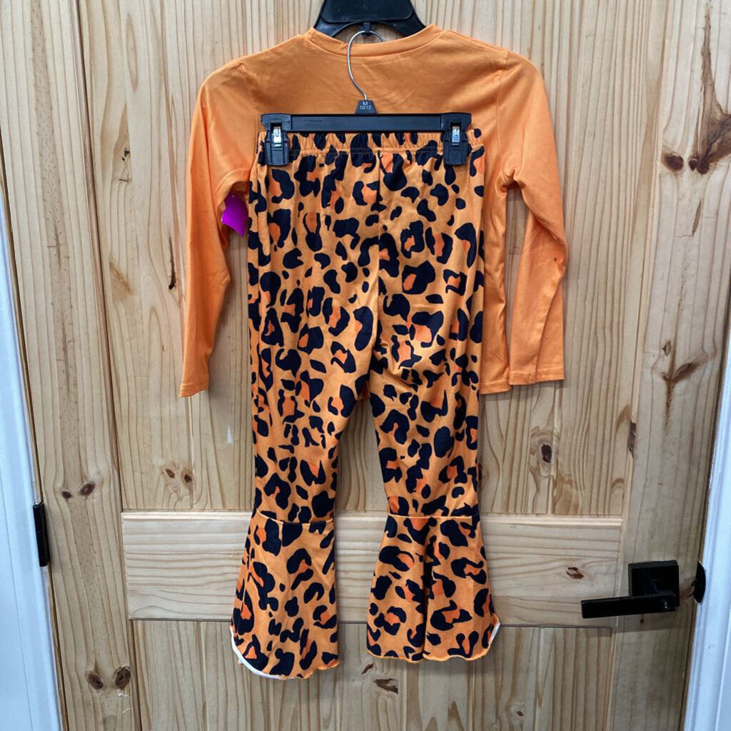 GIRLS PUMPKIN SPICE EVERYTHING 2PC SET ORANGE/LEOPARD W/PUMPKINS 120 5/6