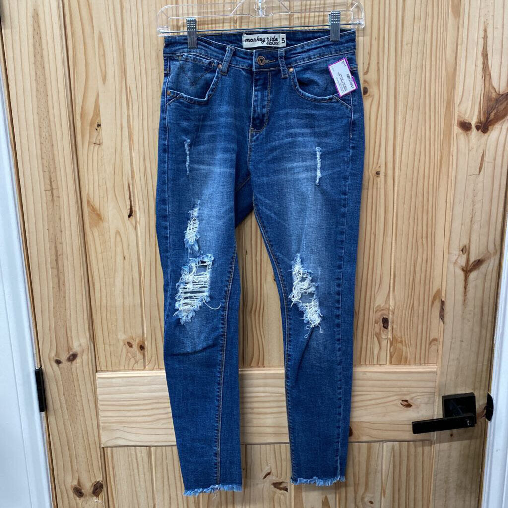 WOMENS MONKEY RIDE DENIM DIST. JEANS 5