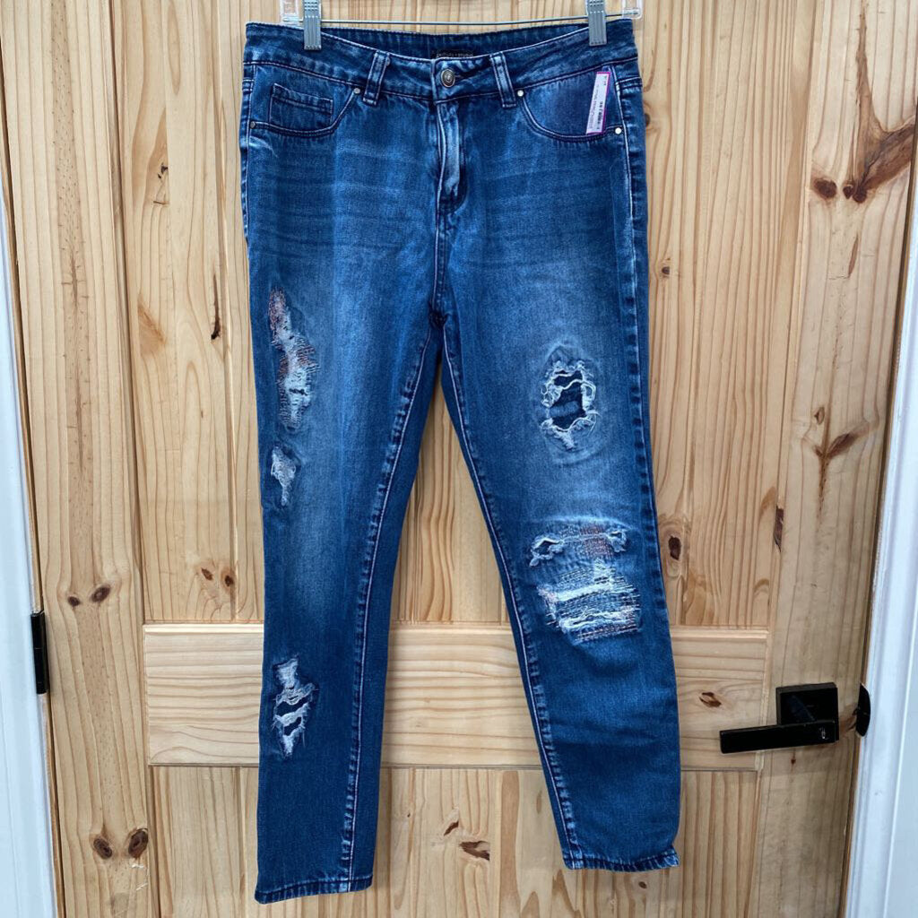 WOMENS SIGNATURE STUDIO DK DENIM JEANS 10