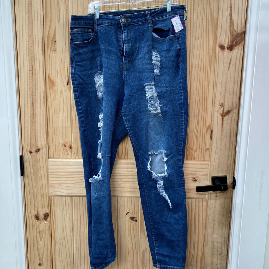 WOMENS FASHIONNOVA DK DENIM DIST. JEANS 2X