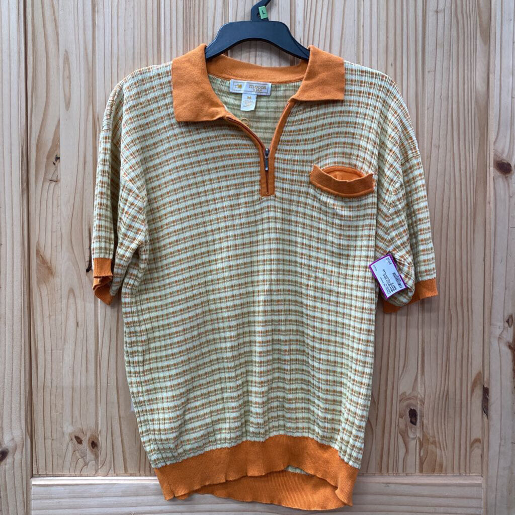 MENS MECCA GOLD ORANGE/YELLOW PLAID SHIRT M