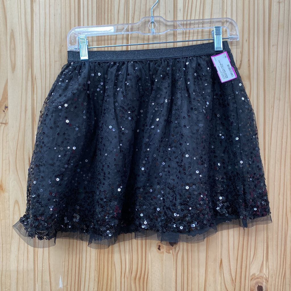 GIRLS CAT & JACK BLACK SEQUIN SKIRT L 10/12