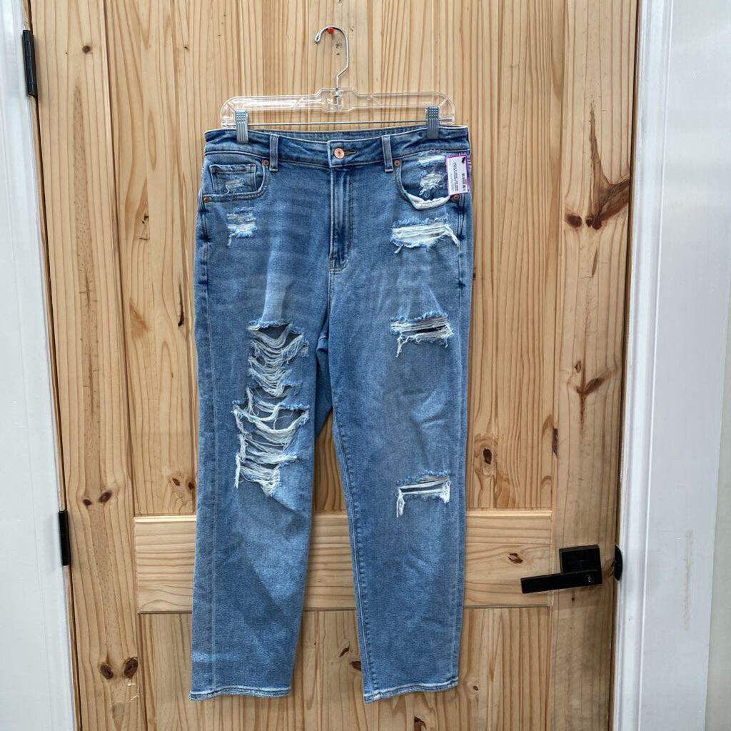 WOMENS AMERICAN EAGLE DENIM DIST. JEANS 10 SHORT