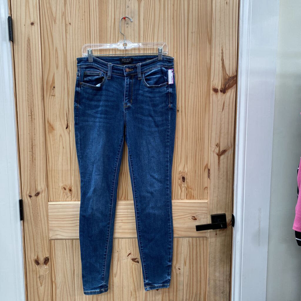 WOMENS JUDY BLUE DK DENIM JEANS 7