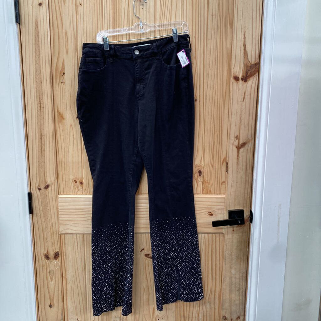 WOMENS EST. 1946 BLK DENIM JEANS W/SILVER SEQUINS 12