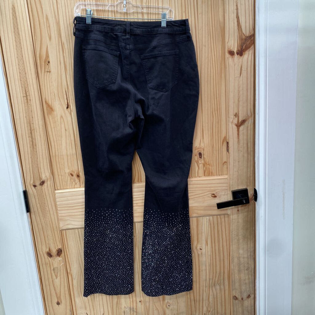 WOMENS EST. 1946 BLK DENIM JEANS W/SILVER SEQUINS 12