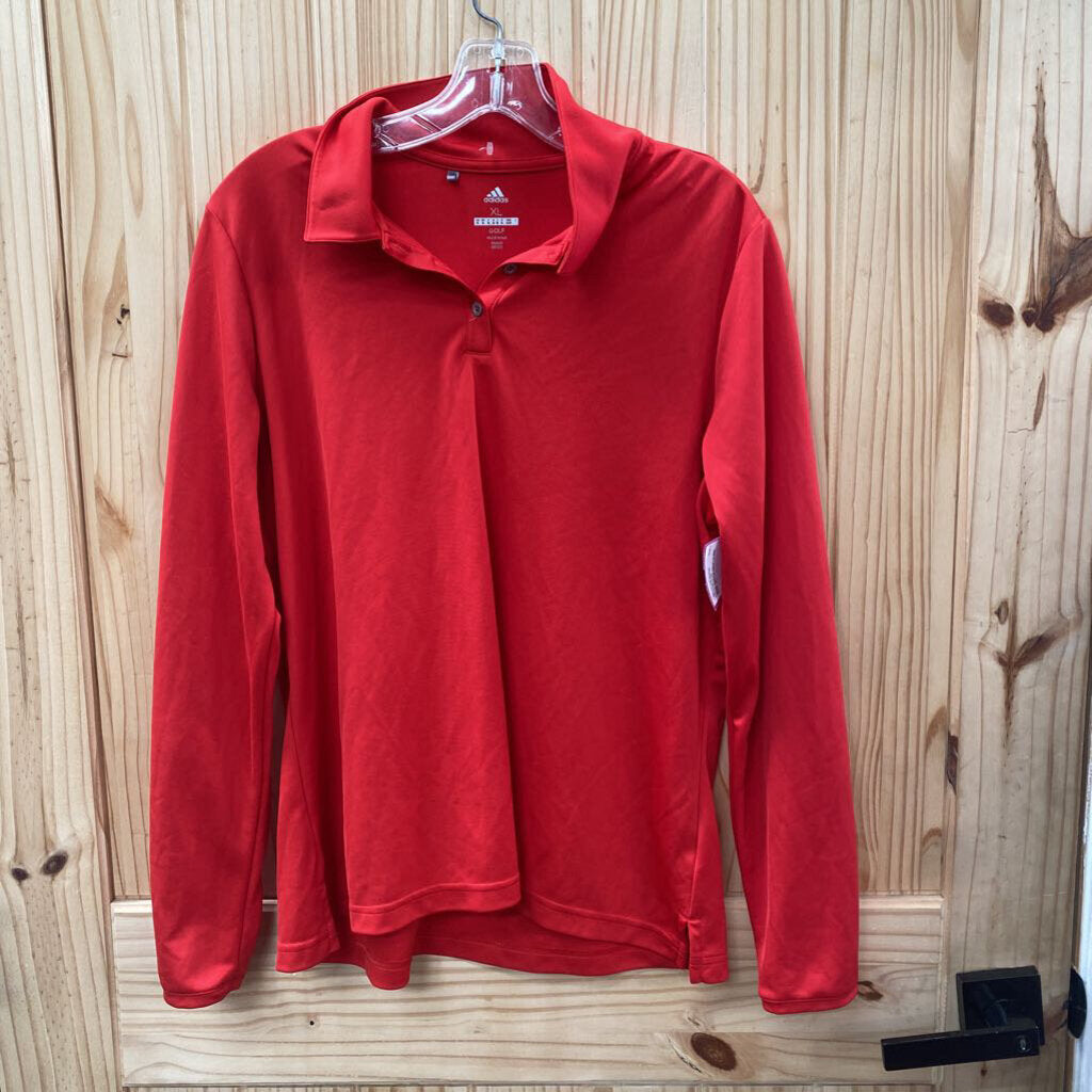 MENS ADIDAS GOLF LS RED SHIRT XL
