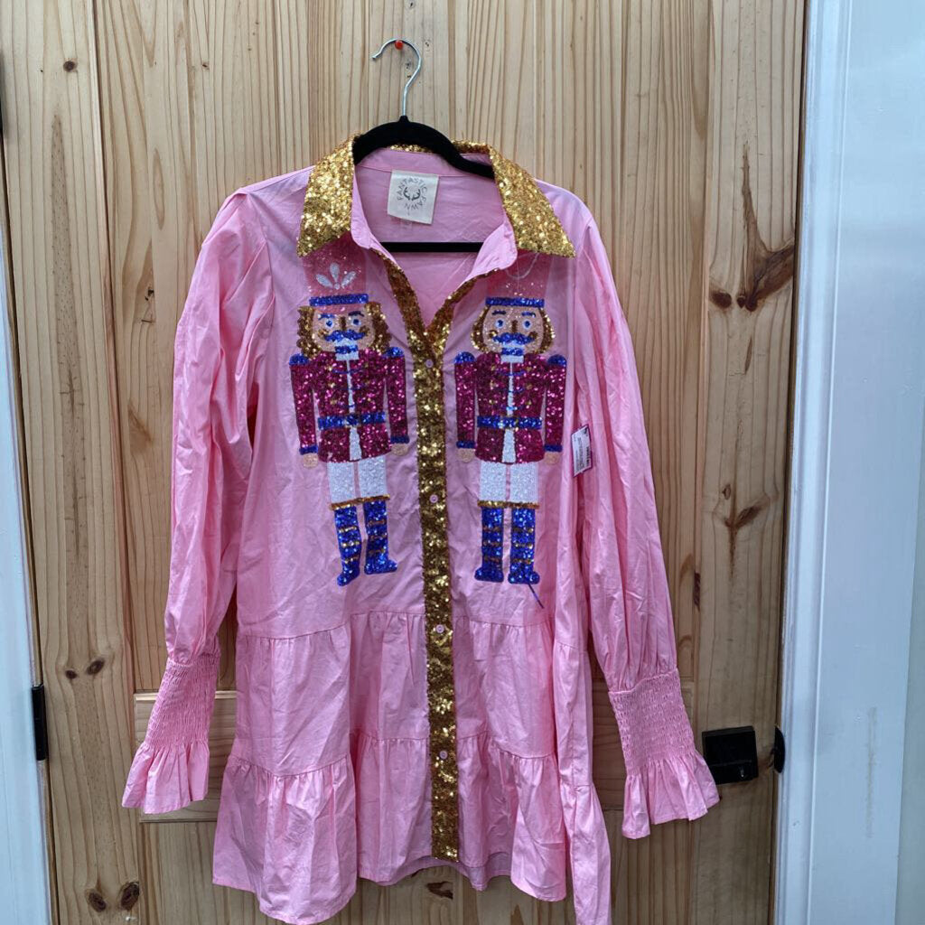 WOMENS FANTASTIC FAWN PIN DRESS W/NUTCRACKER MEN L