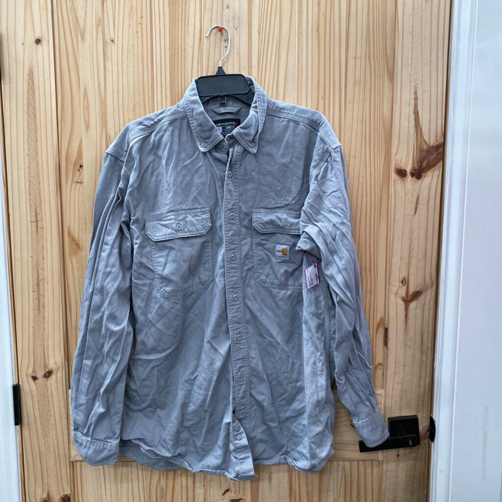 MENS CARHARTT FR LS GREY SHIRT L