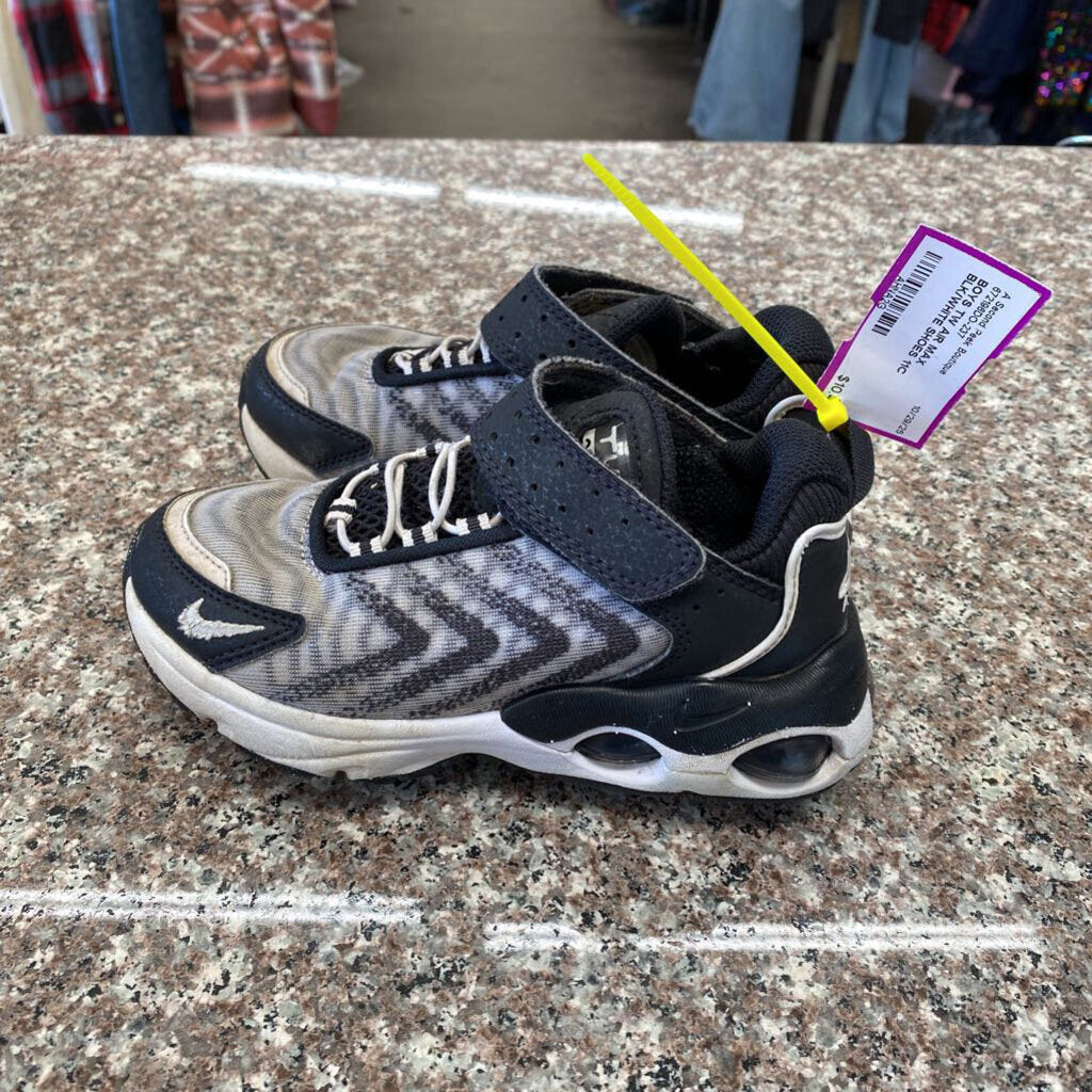 BOYS TW AIR MAX BLK/WHITE SHOES 11C