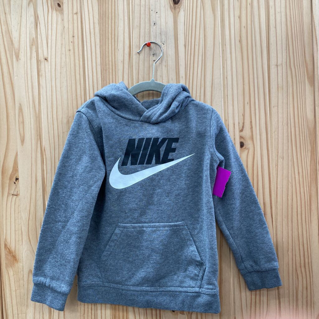 BOYS NIKE HOODIE GREY/WHITE/BLK 4T