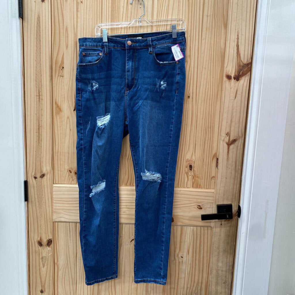 WOMENS FASHION NOVA DK DENIM DIST JEANS 1X