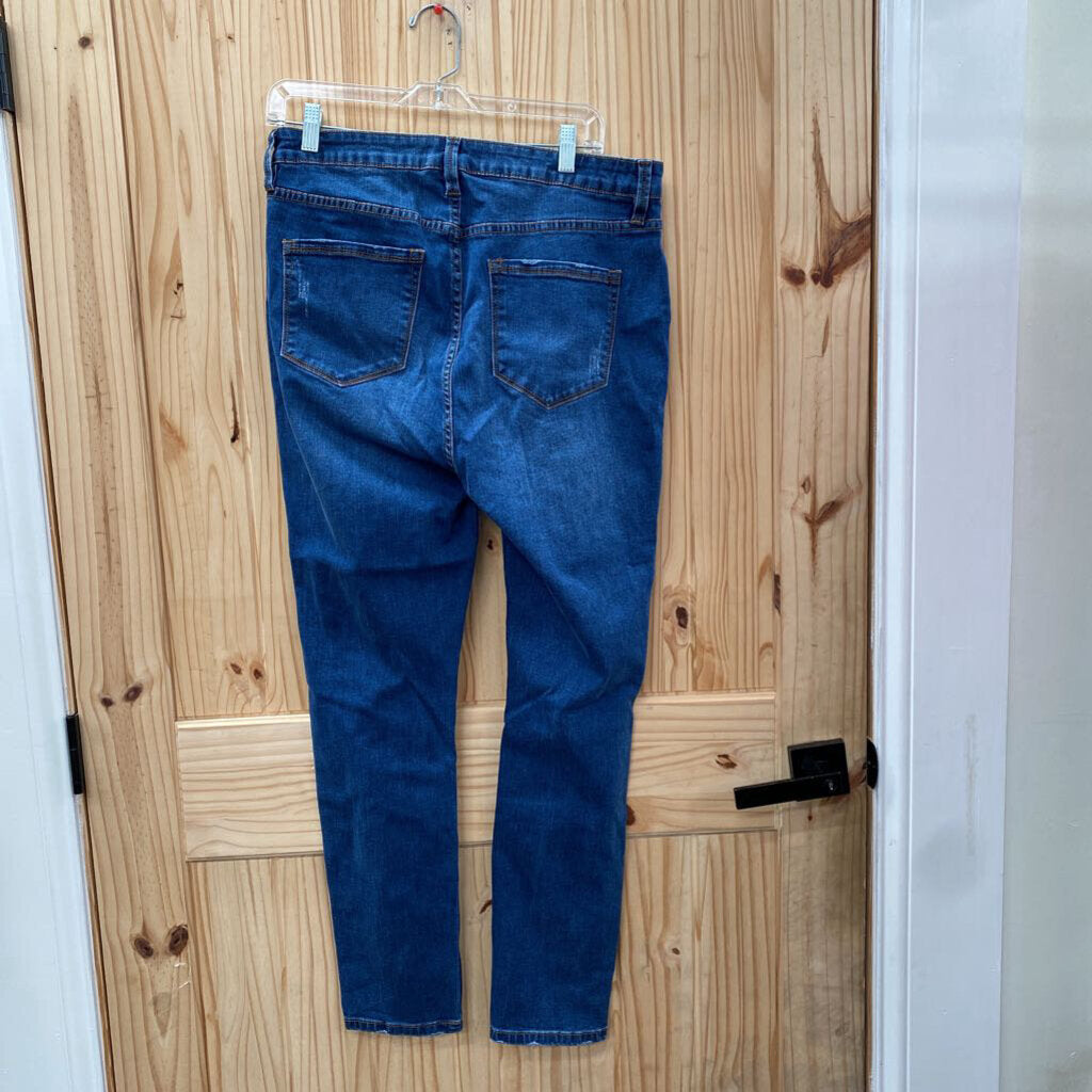 WOMENS FASHION NOVA DK DENIM DIST JEANS 1X