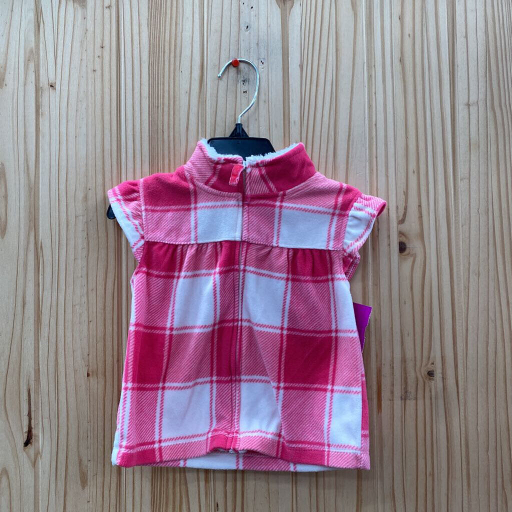 GIRLS CARTERS VEST PINK/WHITE 18M