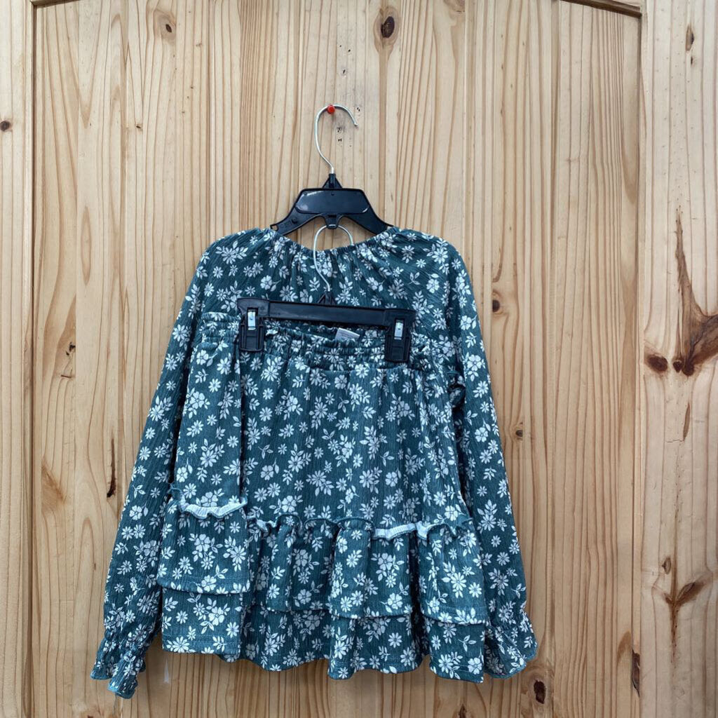 GIRLS NICOLE MILLER 2PC SET GREEN FLORAL 7